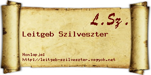 Leitgeb Szilveszter névjegykártya